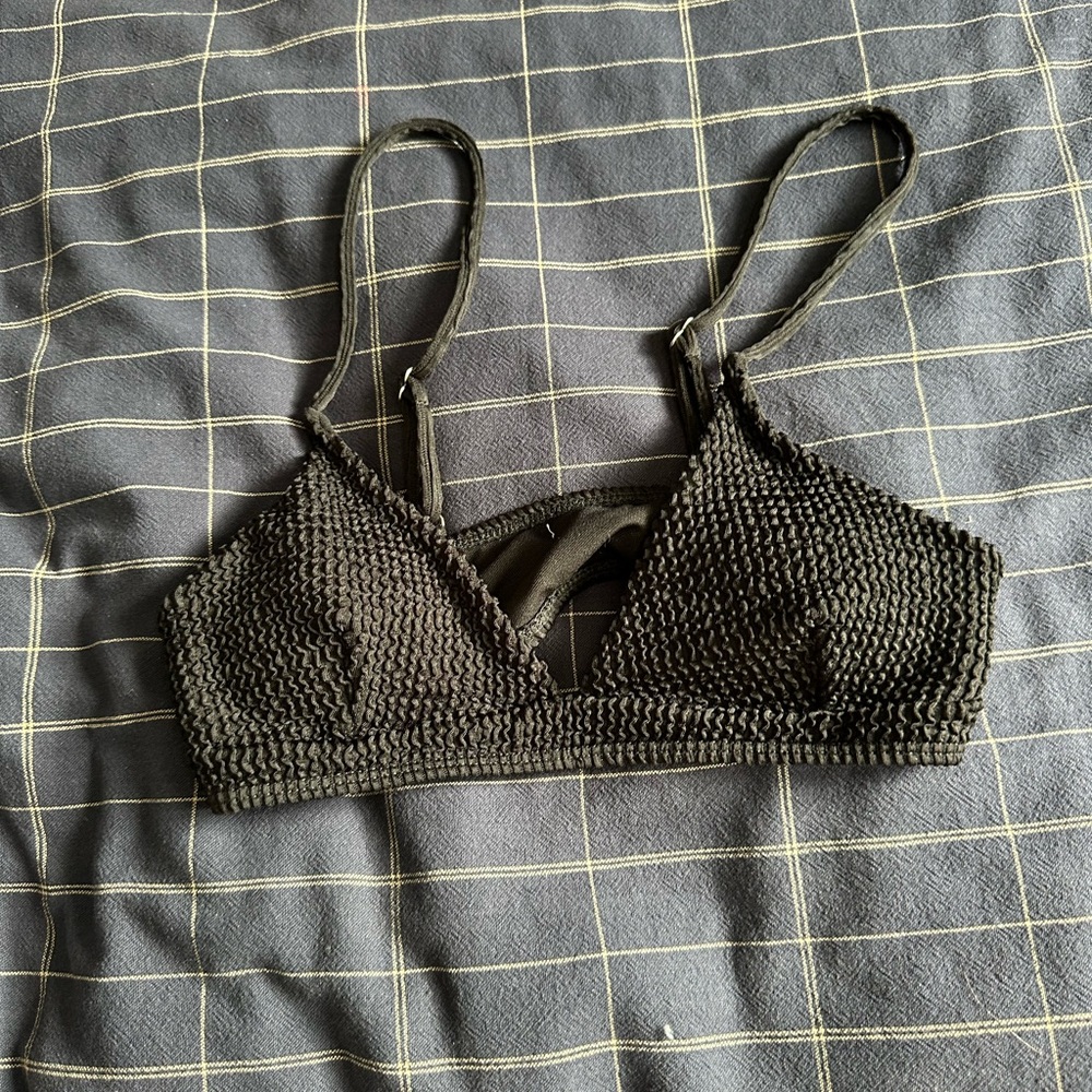Black Textured bathing suit